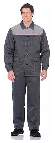 Костюм куртка/брюки летний р.60-62 рост 182-188 серый-красный ЯЛ-02-67 113-90002141