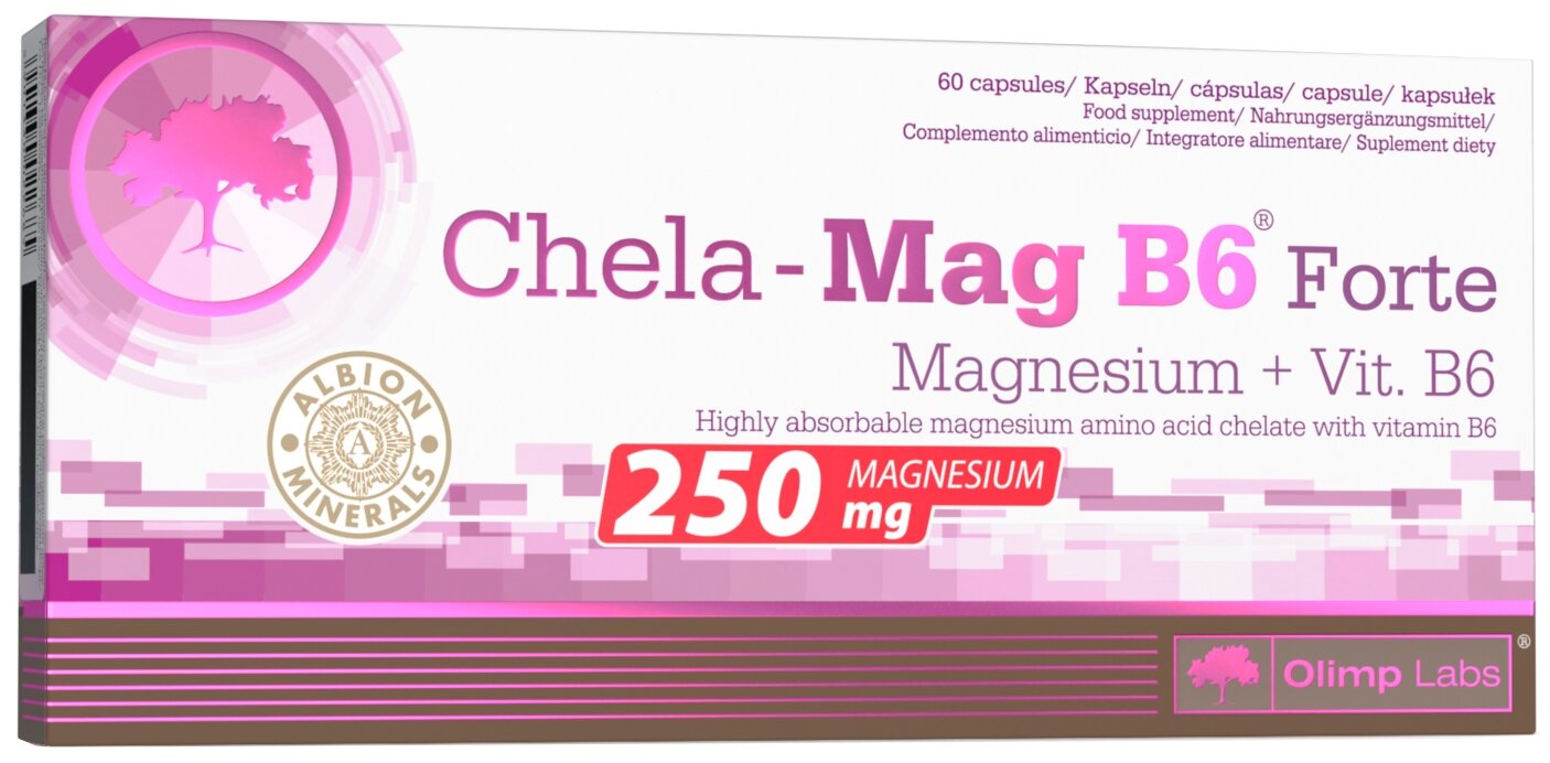 Olimp Хела-Маг (Магний + Витамин В6) Форте Chela-Mag B6 Forte (Magnesium, Vitamin B6), 60 капсул