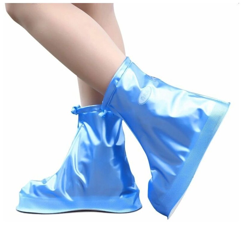 Защитные многоразовые чехлы пончи с подошвой для обуви от дождя и грязи (размер 40-43 единый