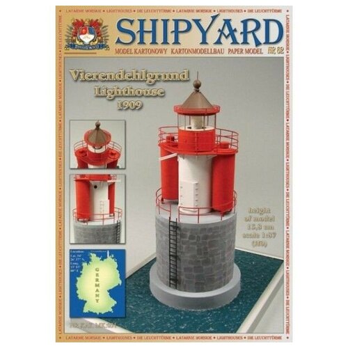 shipyard сборная картонная модель shipyard маяк north reef lighthouse 55 1 87 mk024 Сборная картонная модель Shipyard маяк Vierendehlgrund Lighthouse (№62) 1/87