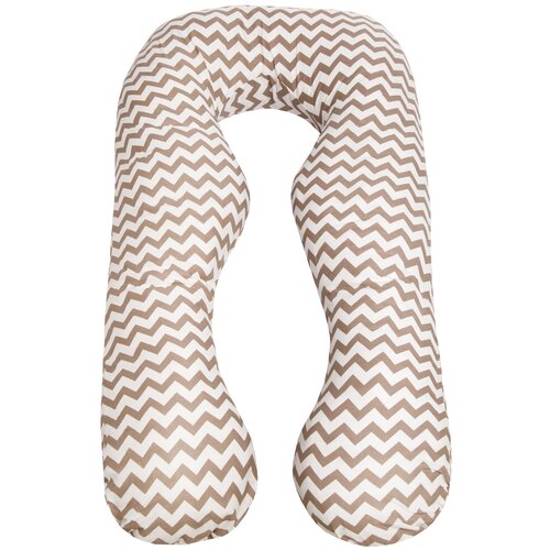 фото Наволочка к подушке для беременных анатомическая amarobaby 340х72 (зигзаг кофе)