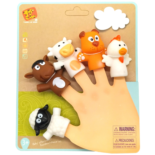 Купить Игрушка детская Театр на пальчиках домашние животные 5 персонажей в наборе, Igrolla, полимер