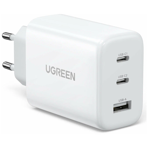 Сетевое зарядное устройство Ugreen CD 275 USB-A+2ХUSB-C, 65W, цвет белый (90496)