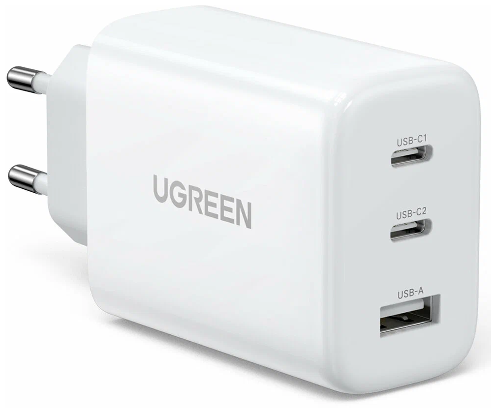 Сетевое зарядное устройство Ugreen CD 275 USB-A+2ХUSB-C 65W цвет белый (90496)