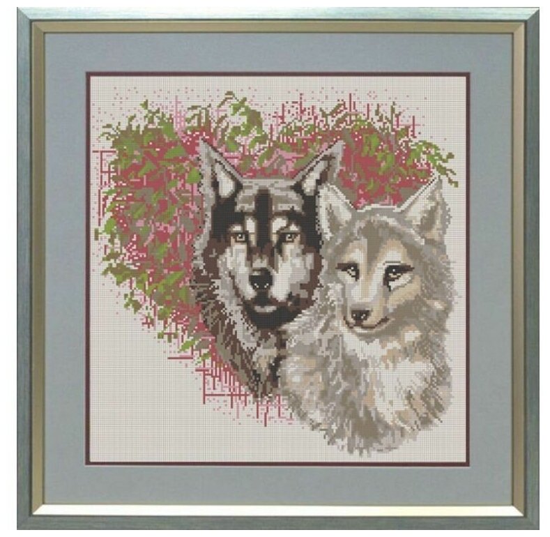 Рисунок на ткани Конёк "Волки", 40x40 см