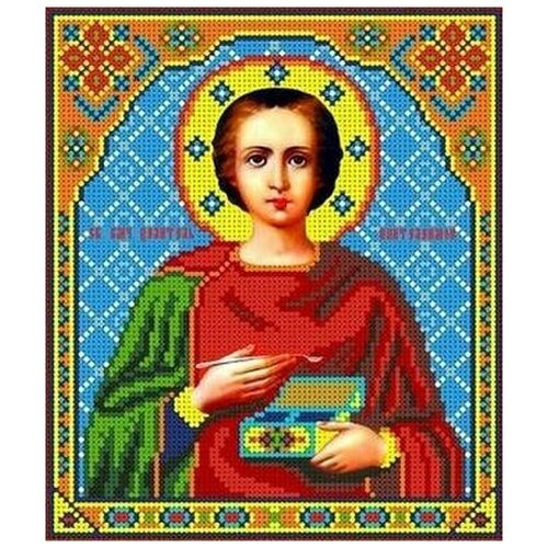 Рисунок на ткани Каролинка Святой Пантелеймон, 19x22,5 см рисунок на ткани каролинка святой пантелеймон 7x9 см