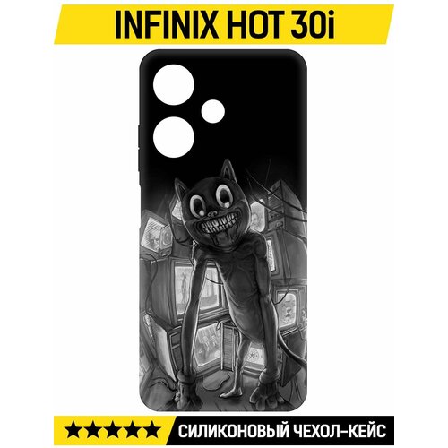 Чехол-накладка Krutoff Soft Case Хаги Ваги - Картун Кэт для INFINIX Hot 30i черный чехол накладка krutoff soft case хаги ваги сиреноголовый для infinix hot 30i черный