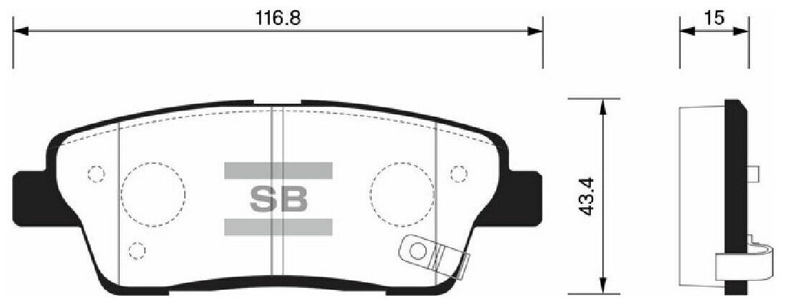 Колодки тормозные дисковые SANGSIN SP1546