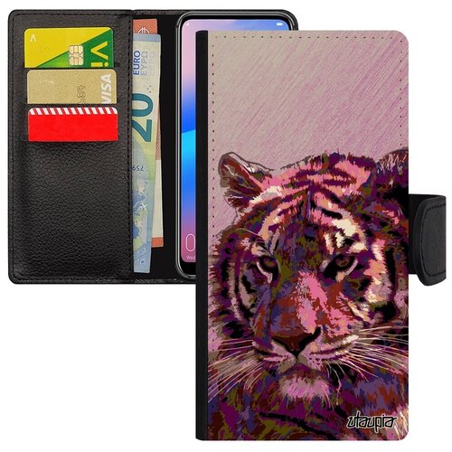 фото Красивый чехол книжка на смартфон // huawei p30 lite // "царь тигр" джунгли стиль, utaupia, розовый