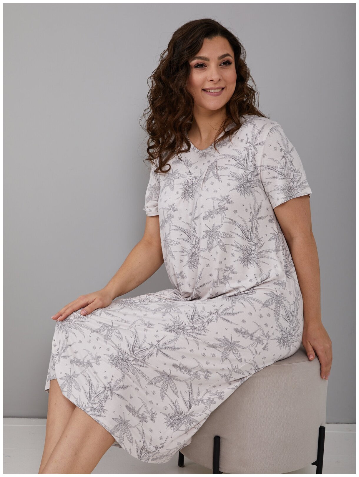 Ночная сорочка женская Алтекс длинная, размер 58 - фотография № 1