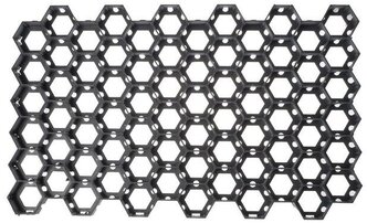 Решётка газонная, 68 × 41 × 3,3 см, с колышками, класс нагрузки С250 до 25 т чёрная