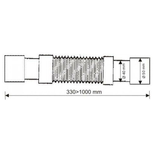 Гибкая труба McALPINE 40 х 40мм 1 м MRMF2-A