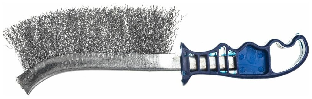 Кордщетка ручная стальная 240 мм, пластмассовая ручка кобальт - фотография № 6