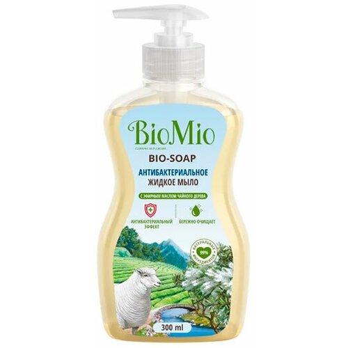 антибактериальное жидкое мыло biomio bio soap с маслом чайного дерева 300 мл в наборе1шт Набор из 3 штук Жидкое мыло BIO MIO BIO-SOAP 300мл Антибактериальное с маслом чайного дерева, дозатор