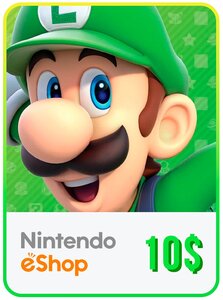 Пополнение счета Nintendo eShop на 10 USD ($) / Код активации Доллары / Подарочная карта Нинтендо Ешоп / Gift Card (США)