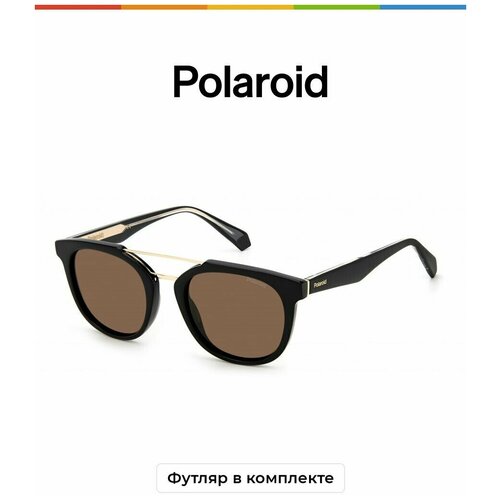 Солнцезащитные очки Polaroid, черный, коричневый
