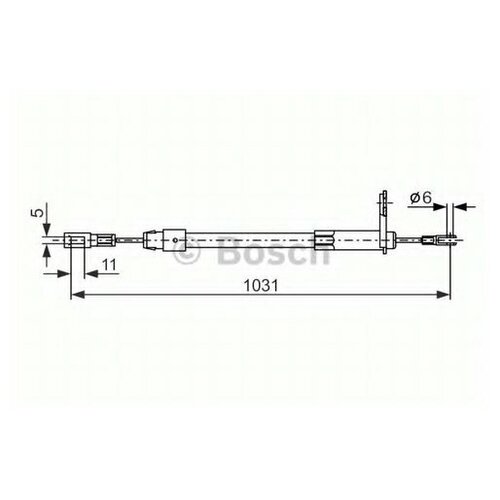 Трос ручного тормоза MB W210 1031мм BOSCH 1987477850 1шт.