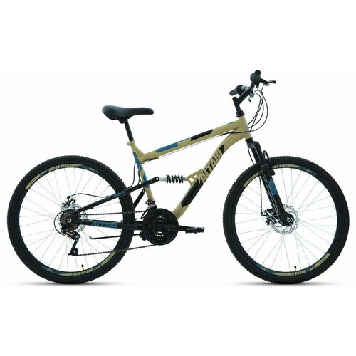 Велосипед горный двухподвес ALTAIR MTB FS 26 2.0 disc 26 16 бежевый/черный RBKT1F16E012 2021 г.