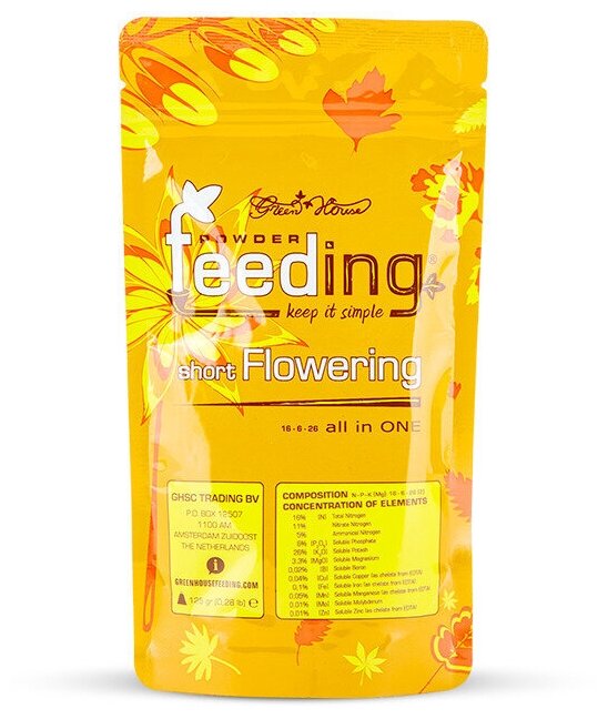 Удобрение Green House Powder Feeding Short Flowering 125 гр.