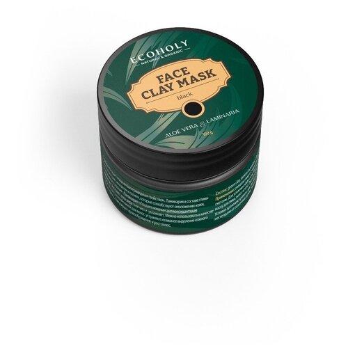 ECOHOLY, Глина черная с ламинарией и экстрактом зеленого чая , 100 мл