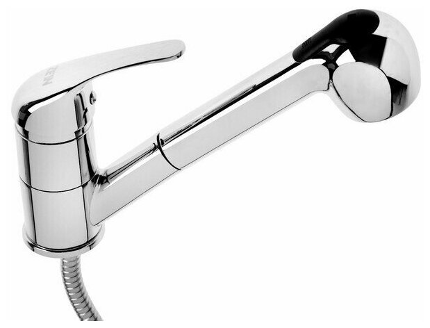 фото Смеситель для кухни ZC2041, однорычажный, картридж 35 мм, с выдвижной лейкой, хром