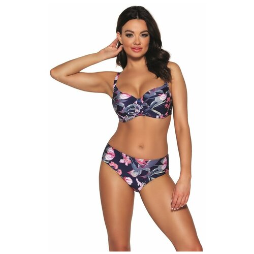 Купальный лиф plus size из микрофибры с цветочным принтом темно-синий 75J 5799₽