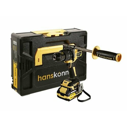 Дрель-шуруповерт Hanskonner HCD20165PRO аккумуляторная ударная бесщеточная 18В 1акк4Ач 12ач 165Нм кейс 31750₽
