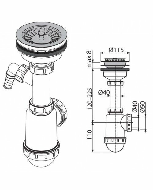 Сифон для кухонной мойки Alcaplast - фото №12