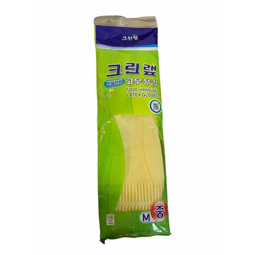 Перчатки из натурального латекса CLEAN WRAP для работы с продуктами удлиненные размер M 1 пара 424₽