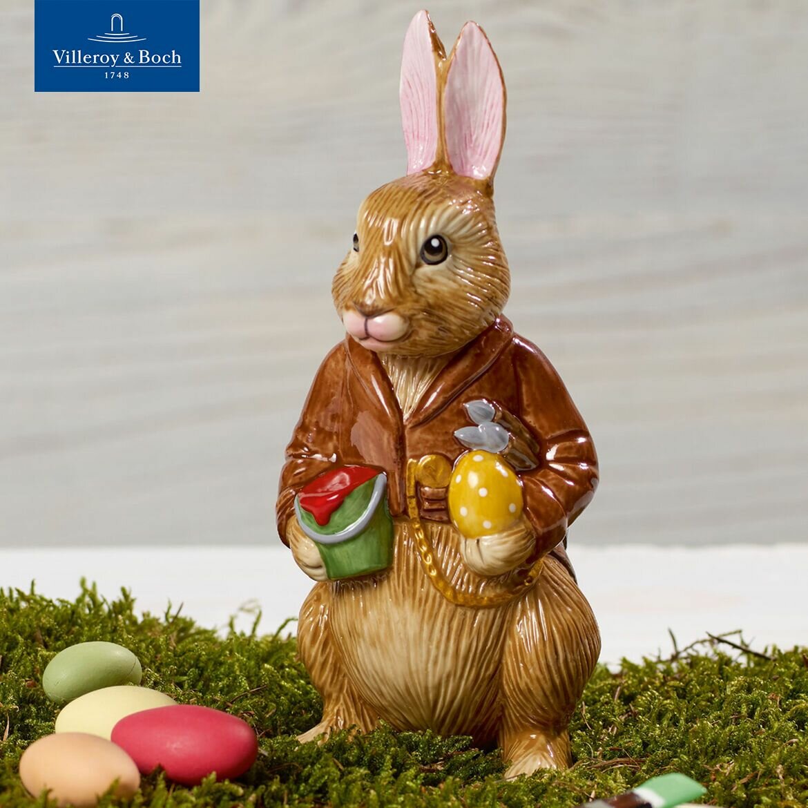 Декоративная фигурка 14,5 см, "Пасхальный кролик Дедушка Ганс", Bunny Tales, Villeroy & Boch, Премиум-Фарфор