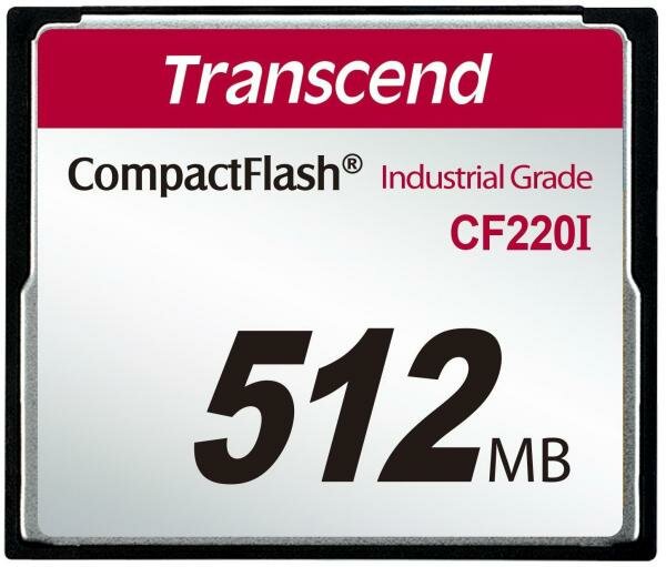 Промышленная карта памяти CompactFlash Transcend 220I, 512 Мб SLC, темп. режим от -40? до +85?