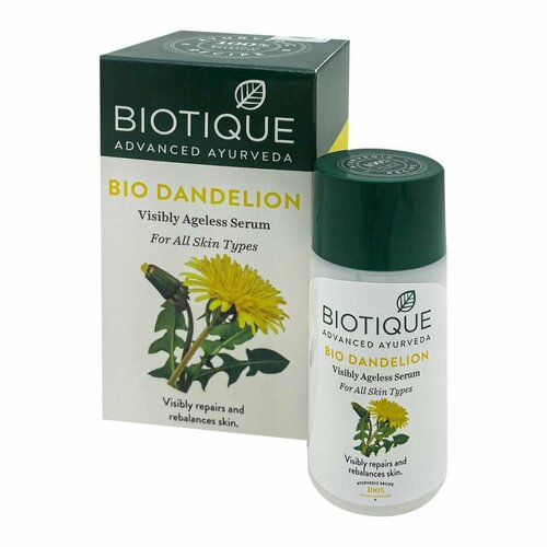 Сыворотка Антивозрастная для лица с экстрактом Одуванчика Биотик / Biotique Bio Dandelion Visibly Ageless Serum, 30 мл