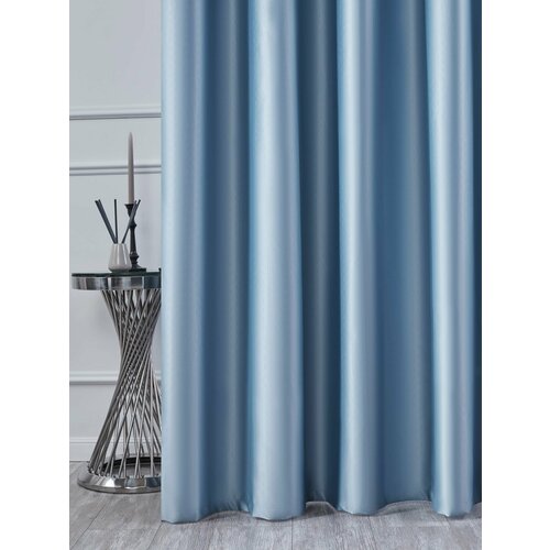 Штора SANPA HOME атласная на люверсах Блэкаут плотная светонепроницаемая голубой размер 200х260 2495₽