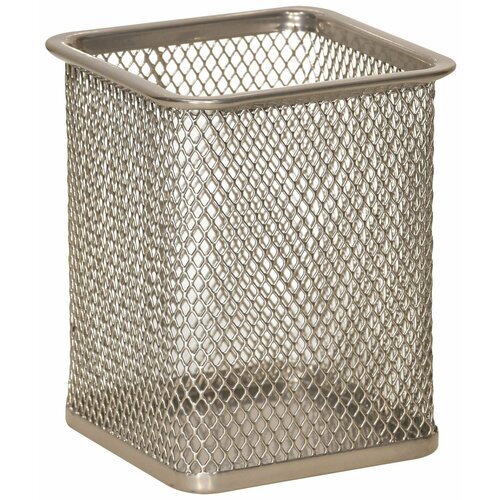 InФормат Стакан для канцелярских принадлежностей 98х80х80 мм серебро металл 415₽