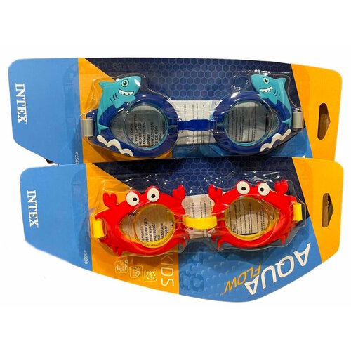 Intex Очки для плавания 2 шт Акула Крабик от 3 до 8 лет 1250₽
