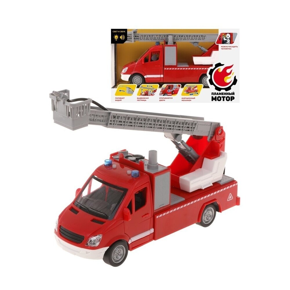 Машина инерционная Пламенный мотор Городские спасатели Пожарная машина, свет, звук (870889)