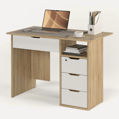 Изображение товара Стол письменный БАНГА-53-Я правый Дуб Сонома - Белый