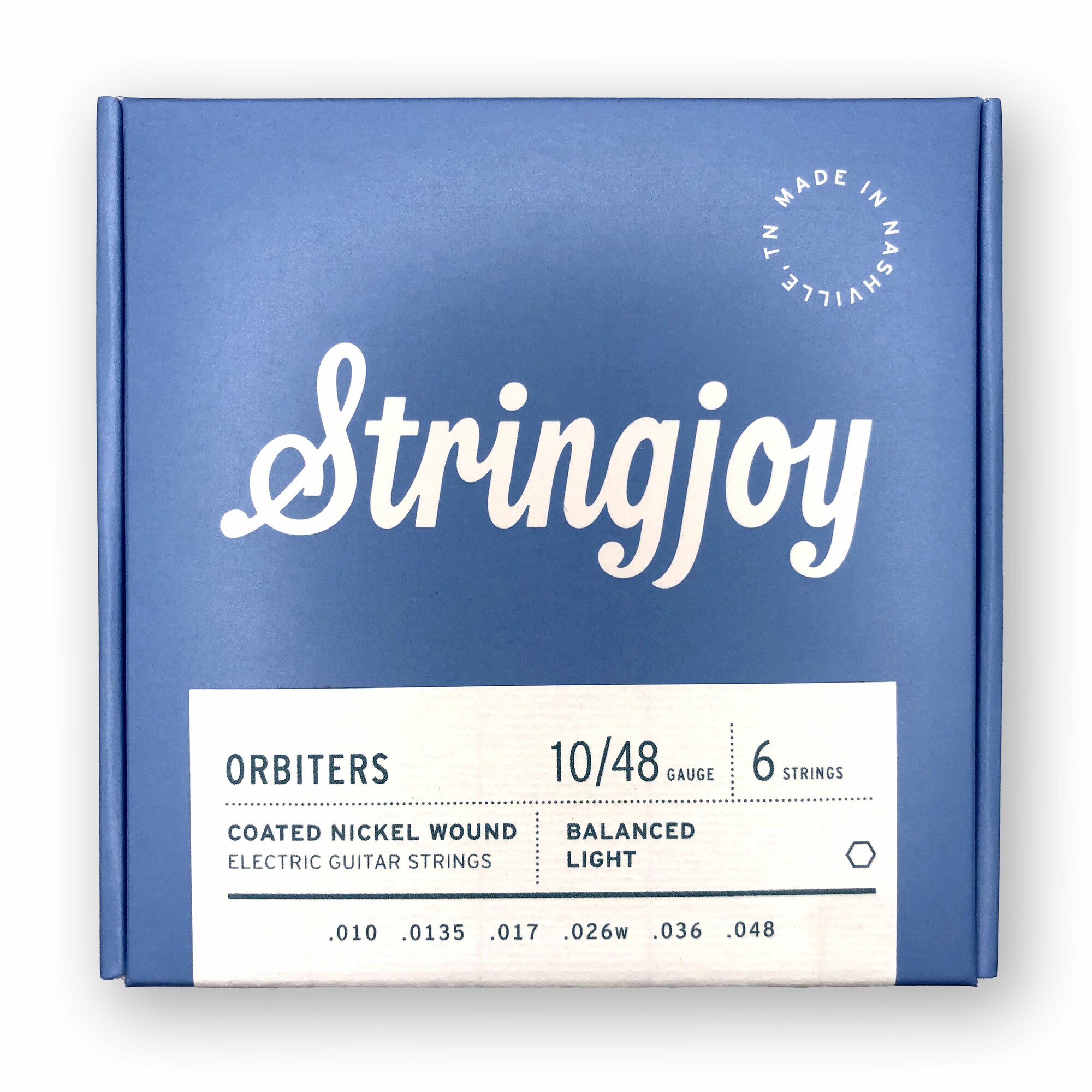 Струны для электрогитары Stringjoy Orbiters Balanced Light Gauge Coated Nickel Wound Electric Guitar Strings, 10-48
