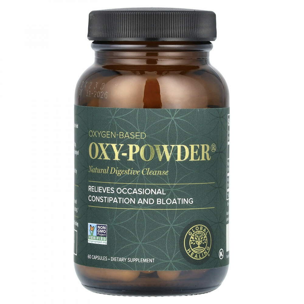 Global Healing, Oxy-Powder, натуральное средство для очищения пищеварительной системы, 60 капсул