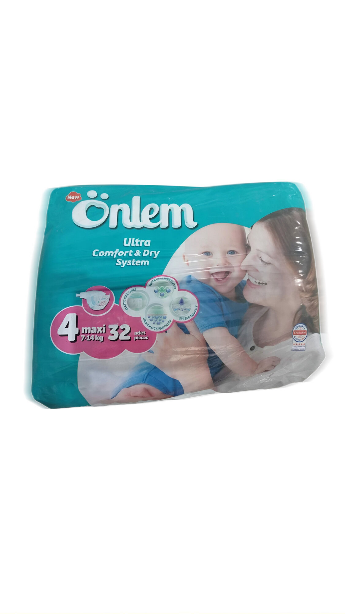 Подгузники Onlem, для детей, гипоаллергенные, дышащие, мягкая текстура, 4 размер, 32 шт. — фото 1