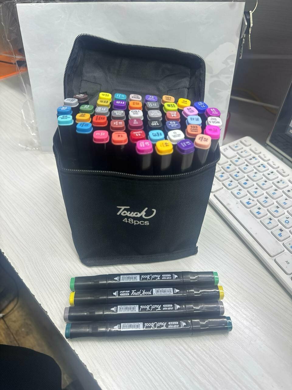 Набор 48 шт разноцветных маркеров фломастеров для рисования Touch