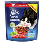 Сухой корм Felix Мясное объеденье для кошек с говядиной 600 г (1 шт) - изображение