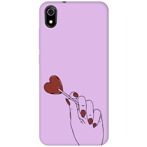 Силиконовый чехол на Xiaomi Redmi 7A, Сяоми Редми 7А Silky Touch Premium с принтом Heartbreaker сиреневый матовый soft touch силиконовый чехол на xiaomi redmi 7a сяоми редми 7а с 3d принтом nirvana черный