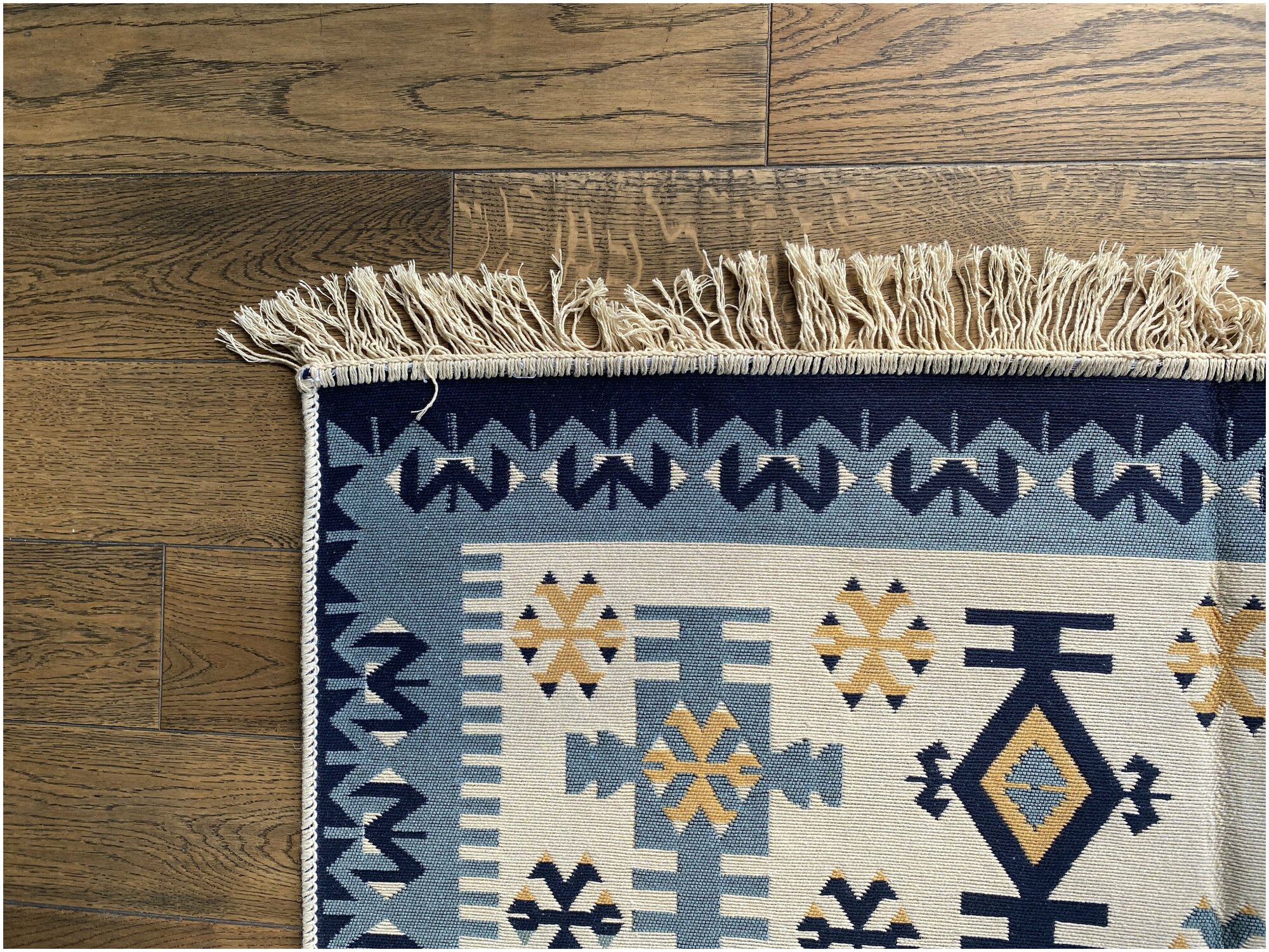 Ковер турецкий, килим, Fury Blue, 120x180 см, двусторонний - фотография № 4