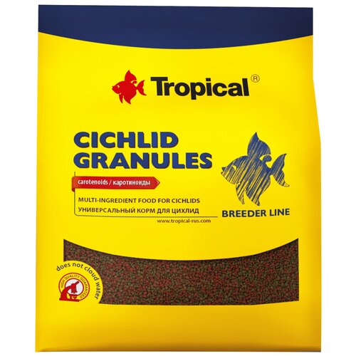 Корм для цихлид в виде медленно тонущих гранул - Tropical Cichlid Granules 300гпакет)