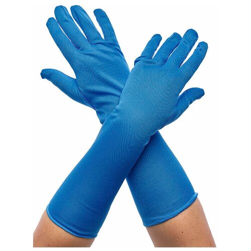 фото Перчатки карнавальные длинные, размер 7-8, длина 40 см. (цв: голубой ) артэ