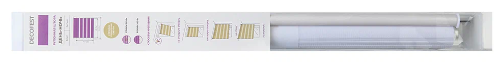 Рулонная штора с эффектом «день-ночь» DECOFEST Бейс мини, 100х160 см, белый - фотография № 15