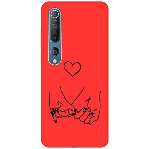 Силиконовый чехол на Xiaomi Mi 10, Сяоми Ми 10 Silky Touch Premium с принтом Lovers Hands красный матовый soft touch силиконовый чехол на xiaomi mi 10 lite сяоми ми 10 лайт с 3d принтом lovers hands w черный