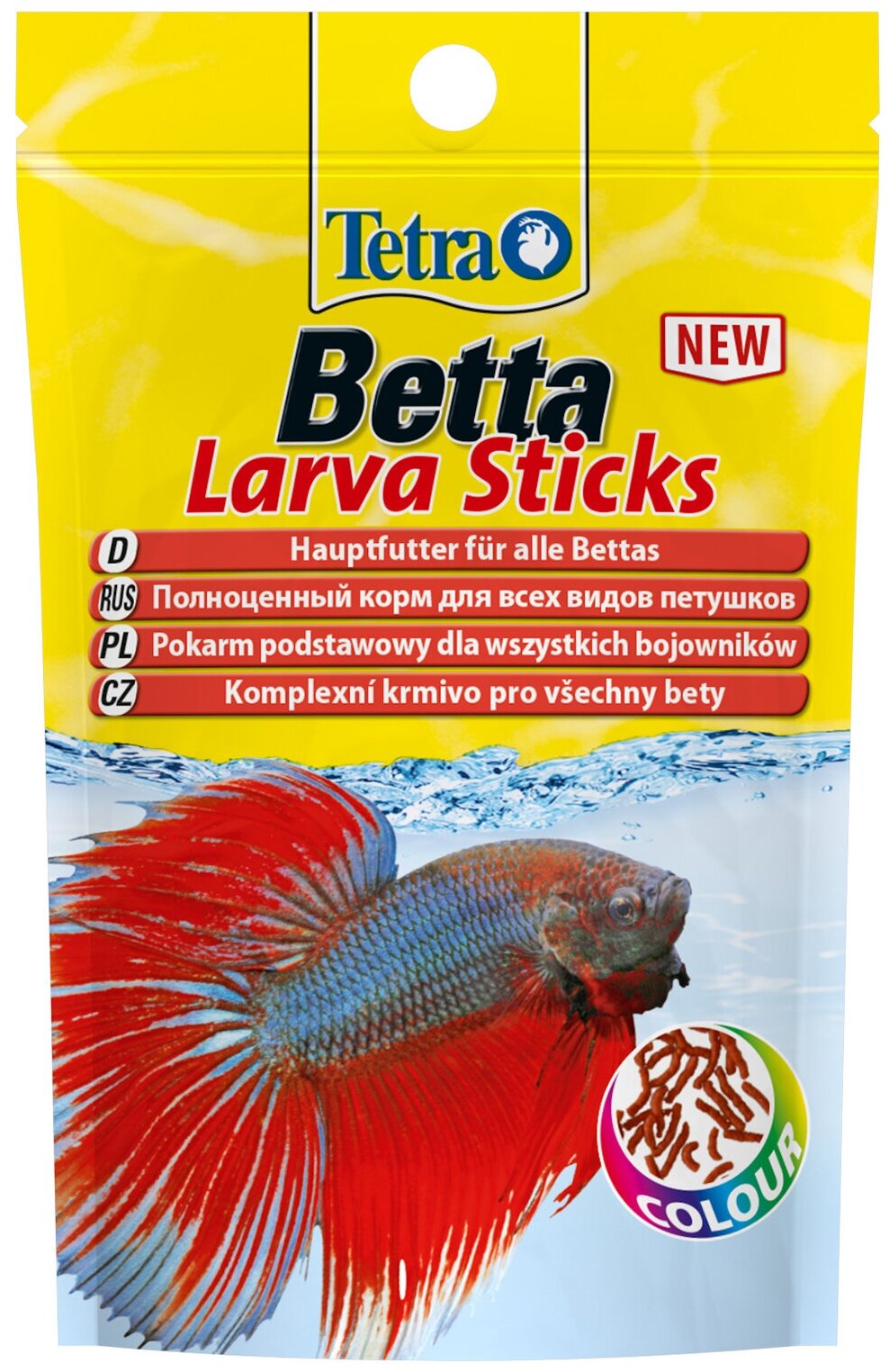 Tetra Betta LarvaSticks корм для петушков и других лабиринтовых рыб (в форме мотыля) 5 г. - фотография № 4