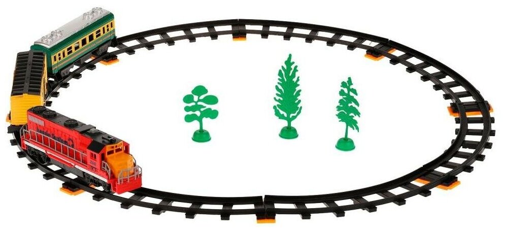 Железная дорога товарный поезд световые и звуковые эффекты 188 см 27 деталей технодрайв 1904B231-R
